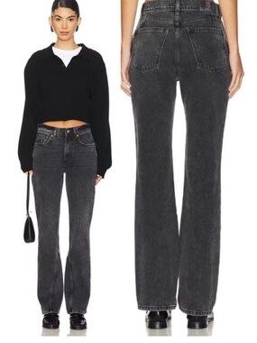 Free People We the Free Xena High Rise Slim Straight Jeans NEW Dark Night